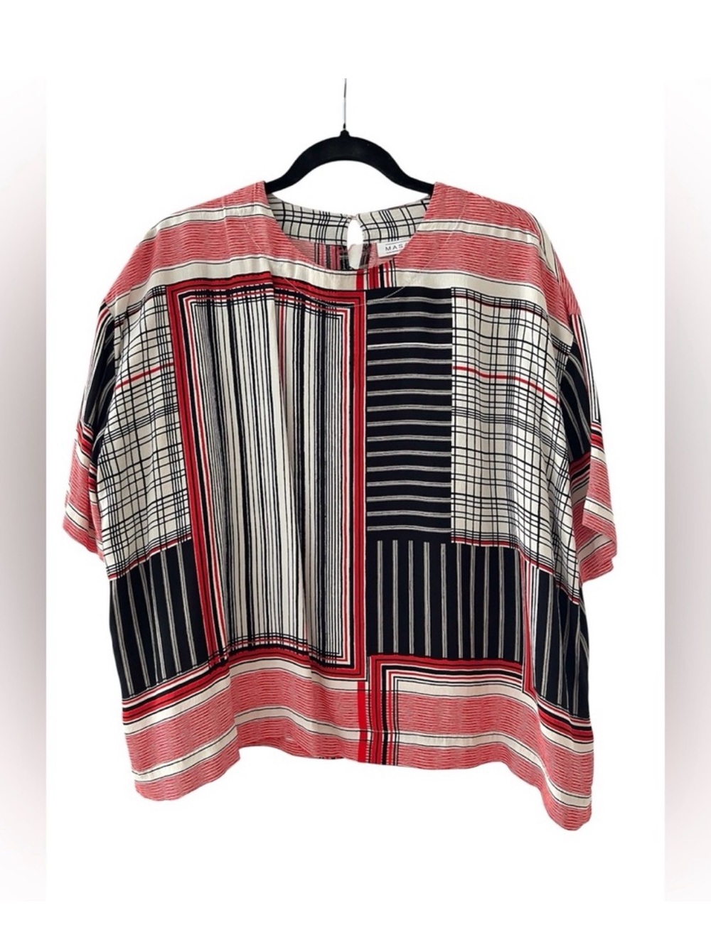 Masai Degana Lagenlook Top Oversize Size Small Black White Red